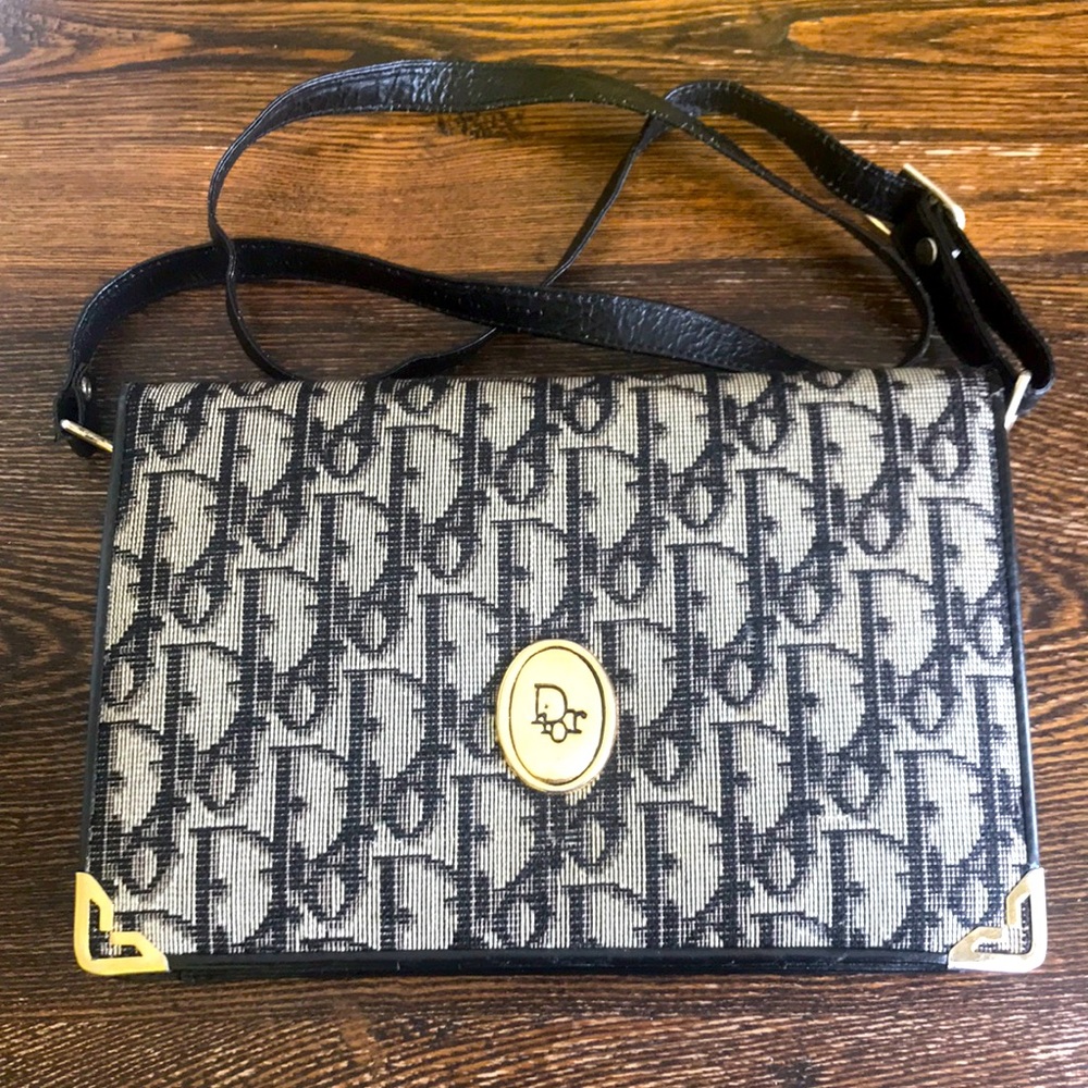 💯 rare vintage Dior oblique shoulder bag
